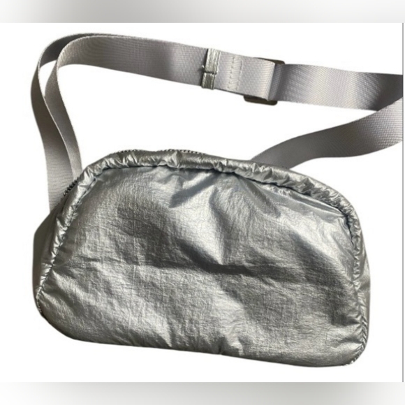 a new day Handbags - NEW A New Day Crossbody/Belt Bag - Silver Puffer Nylon